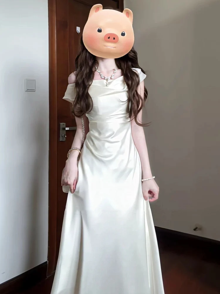 XZY Elegant plus Size Satin Dress Women's Summer Wedding Dress Long Sleeveless Backless A-Line Skirt French Style Commute
XZY Elegant plus Size Satin Dress Women's Summer Wedding Dress Long Sleeveless Backless A-Line Skirt French Style Commute