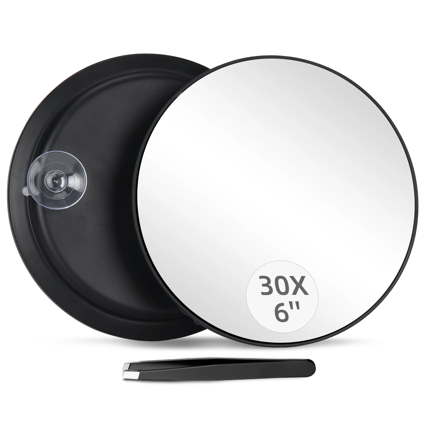 6 Inch Magnified Mirror with Three Mounting Suction Cups And Tweezers,Travel Makeup Kit for Shaving,Blackhead Blemish Removal
6 Inch Magnified Mirror with Three Mounting Suction Cups And Tweezers,Travel Makeup Kit for Shaving,Blackhead Blemish Removal