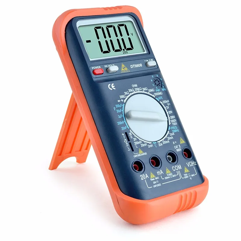 DT9808 цифровой ЖК-чисковый мультиметр, измеритель тока переменного/постоянного тока, сопротивление напряжению, емкость, частота, температура, тестер обнаружения
DT9808 цифровой ЖК-чисковый мультиметр, измеритель тока переменного/постоянного тока, сопротивление напряжению, емкость, частота, температура, тестер обнаружения