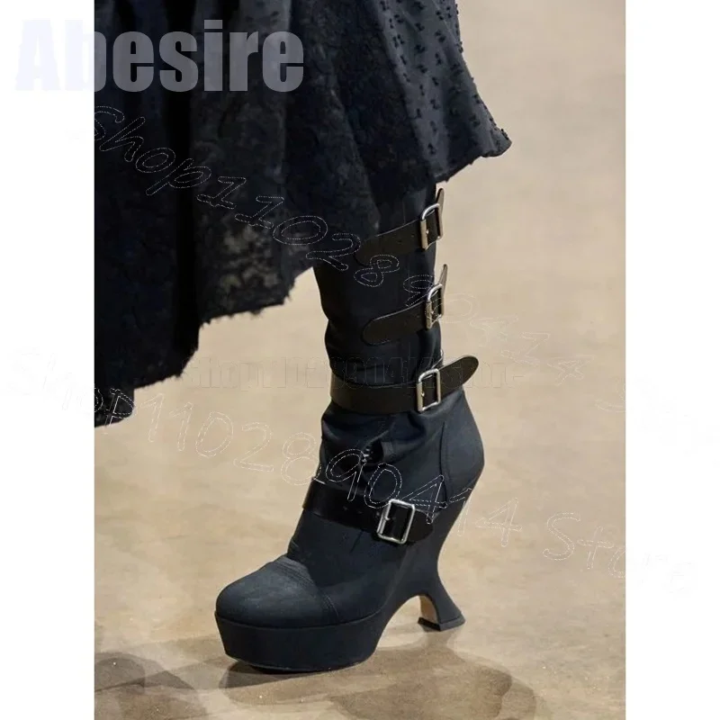 Green Strange Style Heels Buckle Platform Boots Buckle Strap Women Shoes Round Toe Party Banquet Runway 2025 Zapatos Para Mujere
Green Strange Style Heels Buckle Platform Boots Buckle Strap Women Shoes Round Toe Party Banquet Runway 2025 Zapatos Para Mujere