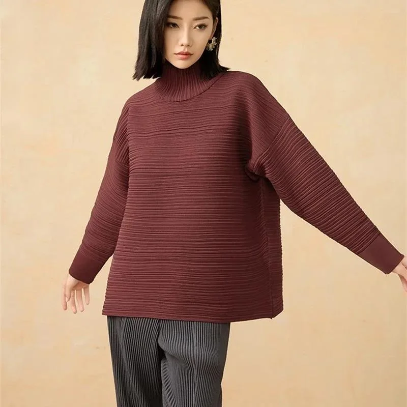 Women's Turtleneck Pleated Sweater 2025 Autumn Winter New Loose Casual Long Sleeve Pullover Thick Tops Vintage 2HNLV
Women's Turtleneck Pleated Sweater 2025 Autumn Winter New Loose Casual Long Sleeve Pullover Thick Tops Vintage 2HNLV