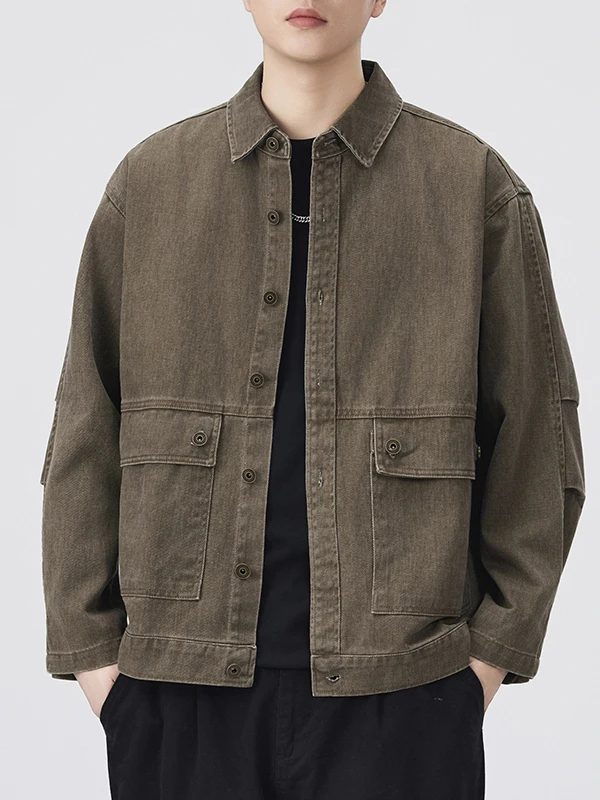 High-End Retro Workwear Casual Jaet Men's Trendy Loose Large Size American Sle Haome Fake Denim Jaet Spring Autumn
High-End Retro Workwear Casual Jaet Men's Trendy Loose Large Size American Sle Haome Fake Denim Jaet Spring Autumn