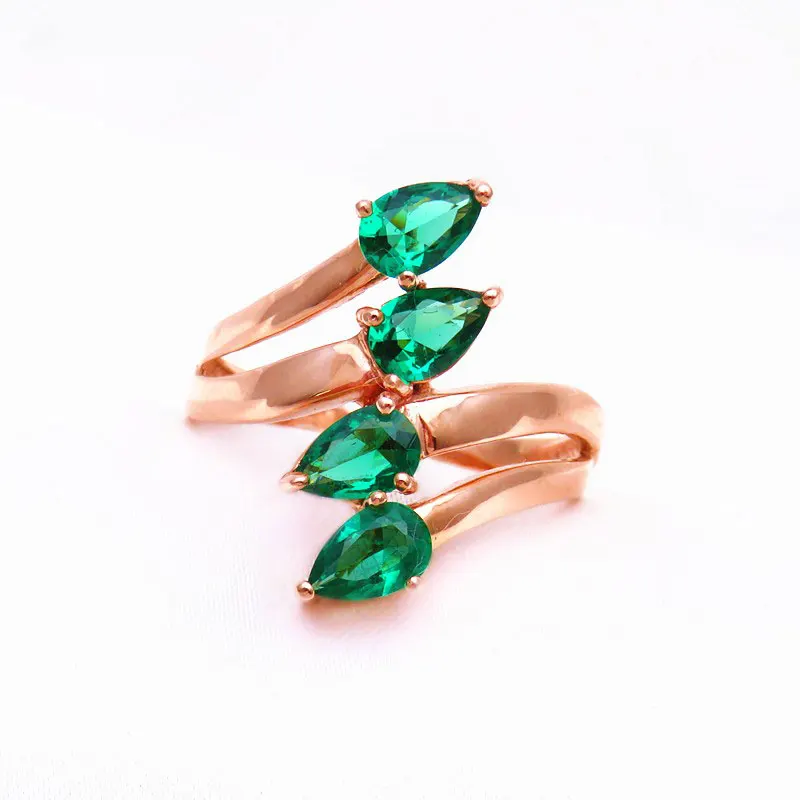 585 purple gold plated 14K rose gold new in fashion light luxury water drop green gem rings for women wedding engagement jewelry
585 purple gold plated 14K rose gold new in fashion light luxury water drop green gem rings for women wedding engagement jewelry