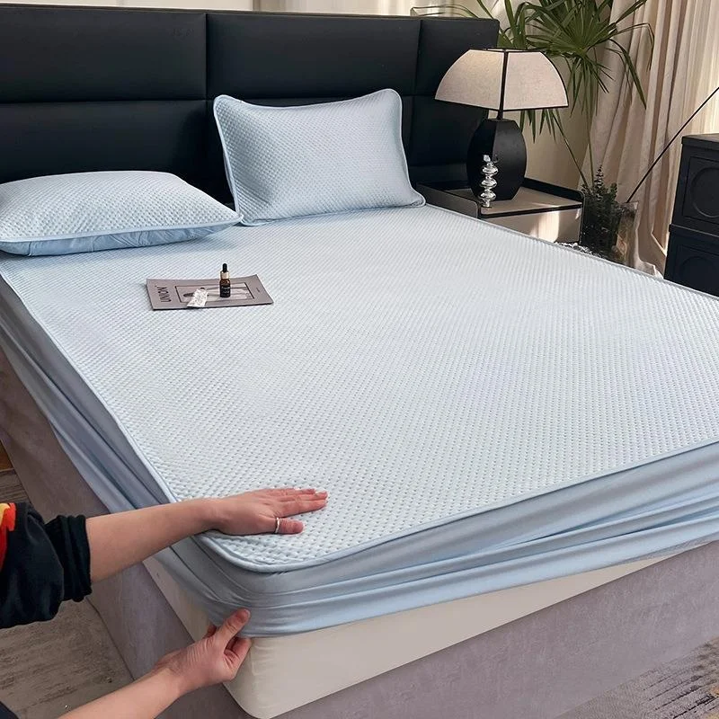 Pure Color Cool Feeling Silk Cotton Bed Canopy Three Piece Set Mattress Protector Cover Summer Ice Sensation Bedding Sheets
Pure Color Cool Feeling Silk Cotton Bed Canopy Three Piece Set Mattress Protector Cover Summer Ice Sensation Bedding Sheets