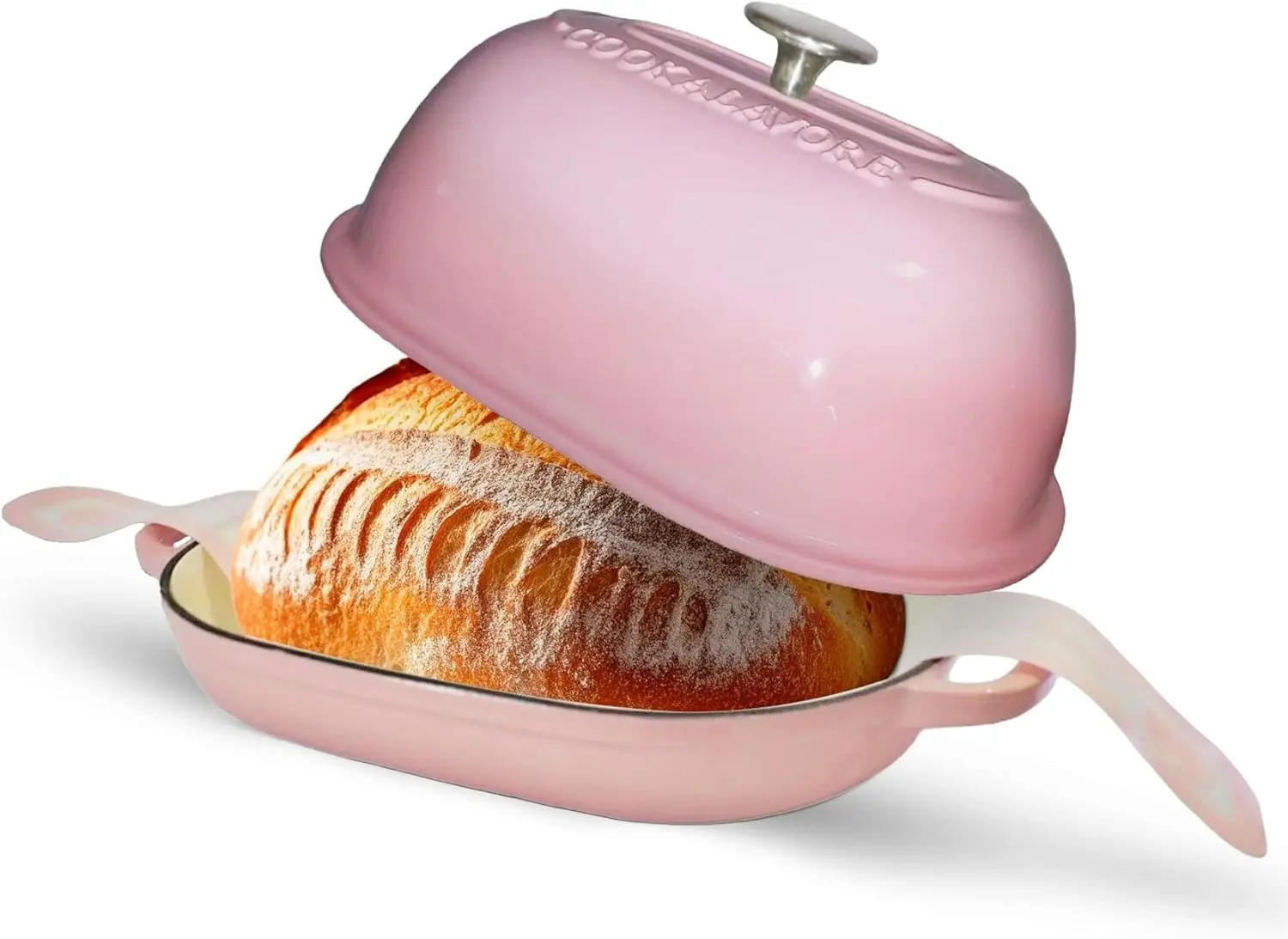 Cast Iron Bread Oven, 6 QT Enameled Loaf Pan with Lid, Dutch Oven for Sourdough Baking, Oval Dome Design with Silicone Mat &
Cast Iron Bread Oven, 6 QT Enameled Loaf Pan with Lid, Dutch Oven for Sourdough Baking, Oval Dome Design with Silicone Mat &