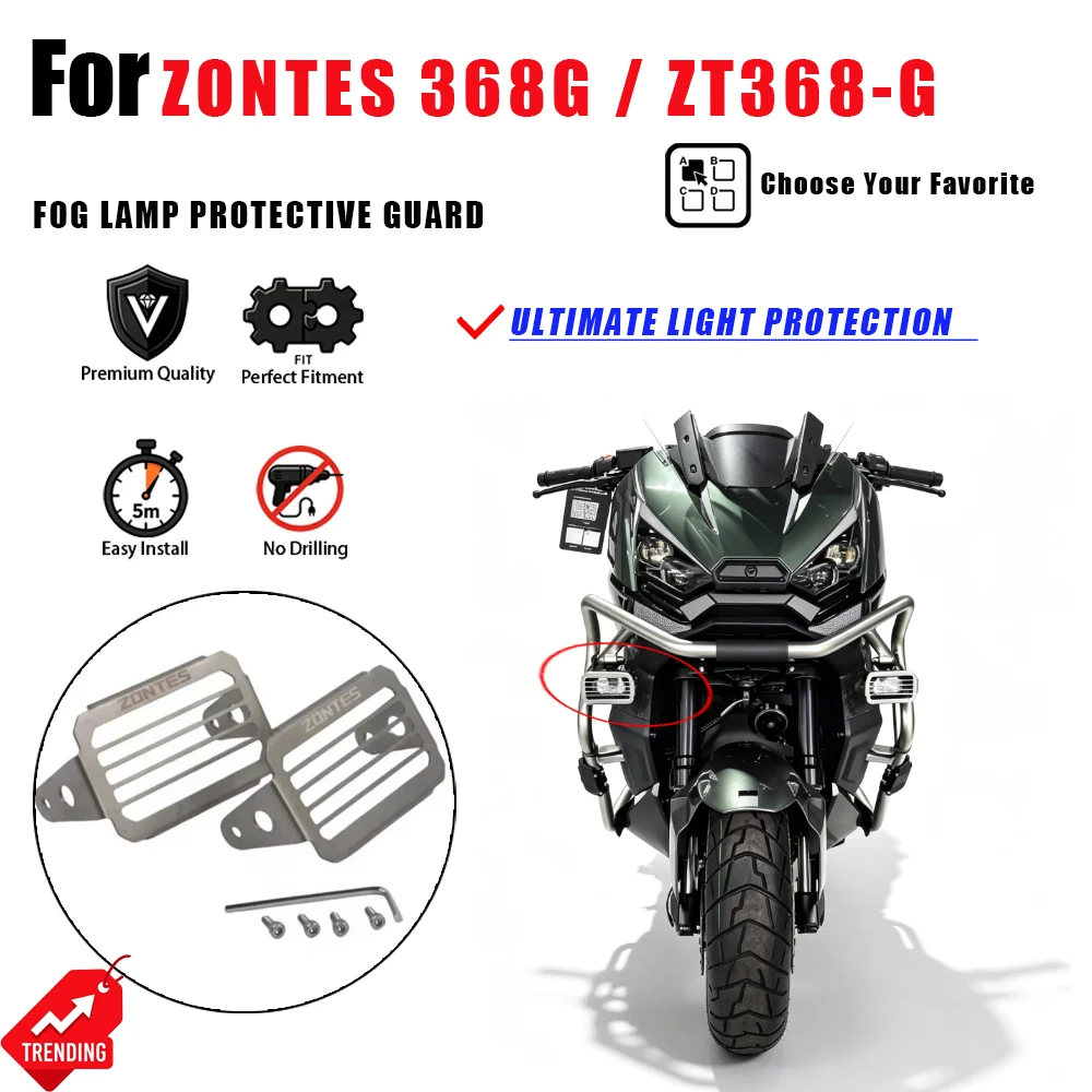 For ZONTES 368G ZT368-G Motorcycle Fog Lamp Guard Spotlight Protective Grill Stainless Steel Accesorios Moto Protector Part
For ZONTES 368G ZT368-G Motorcycle Fog Lamp Guard Spotlight Protective Grill Stainless Steel Accesorios Moto Protector Part