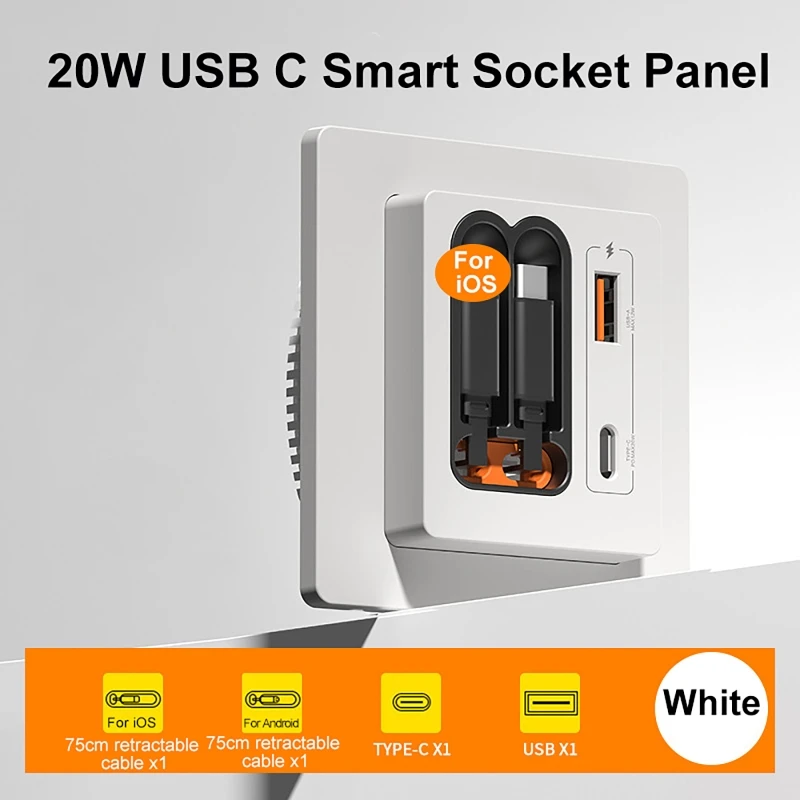 Универсальная 20-ваттная USB-C панель-розетка с двумя портами Type-C для быстрой зарядки, розетка Type-C для зарядки мобильных телефонов
Универсальная 20-ваттная USB-C панель-розетка с двумя портами Type-C для быстрой зарядки, розетка Type-C для зарядки мобильных телефонов