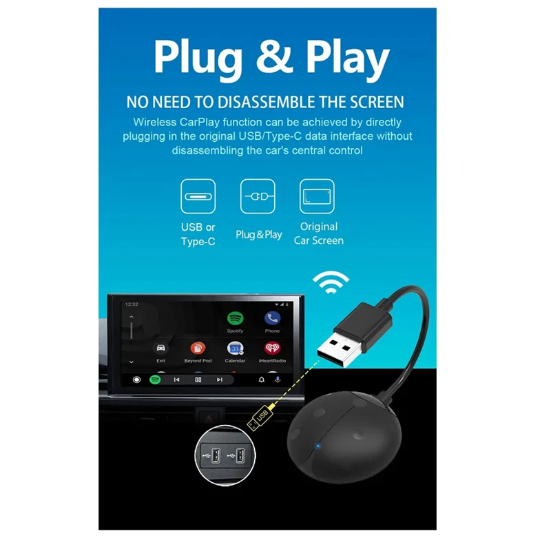 【Top Picks】2 In 1 Wireless Carplay Adapter USB Dongle Wired Android Auto AI Box Car Media Player Adapter Bluetooth Auto Connect
【Top Picks】2 In 1 Wireless Carplay Adapter USB Dongle Wired Android Auto AI Box Car Media Player Adapter Bluetooth Auto Connect
