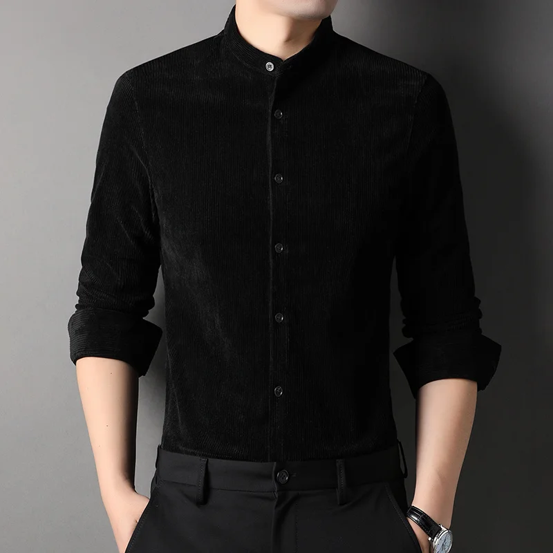 Spring New Men Casual Corduroy Long Sleeve Shirt Business Fashion Solid Color Stand Collar Male Brand Clothing Gray Green
Spring New Men Casual Corduroy Long Sleeve Shirt Business Fashion Solid Color Stand Collar Male Brand Clothing Gray Green