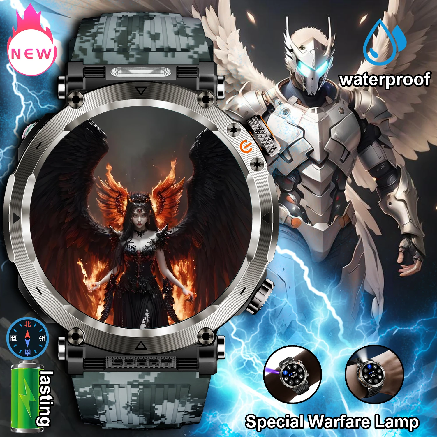 New 600 mAh Battery Smart Watch Men's 1.7 inch Outdoor Sports IP68 Waterproof Watches BT Calling with LED Flashlight Smartwatch
New 600 mAh Battery Smart Watch Men's 1.7 inch Outdoor Sports IP68 Waterproof Watches BT Calling with LED Flashlight Smartwatch