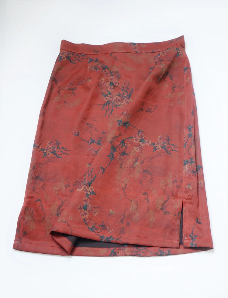 30 Momme Heavyweight Silk Xiangyun Satin Skirt High Waist A-Line Side Split Commuter Vintage Print Floral Women's Skirts
30 Momme Heavyweight Silk Xiangyun Satin Skirt High Waist A-Line Side Split Commuter Vintage Print Floral Women's Skirts