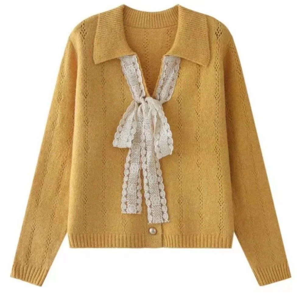 Autumn Winter Lace Tied Sweater Women 2025 New Fashion Sweet Hollow Knitted Cardigan Loose Casual Versatile Long Sleeved Top
Autumn Winter Lace Tied Sweater Women 2025 New Fashion Sweet Hollow Knitted Cardigan Loose Casual Versatile Long Sleeved Top