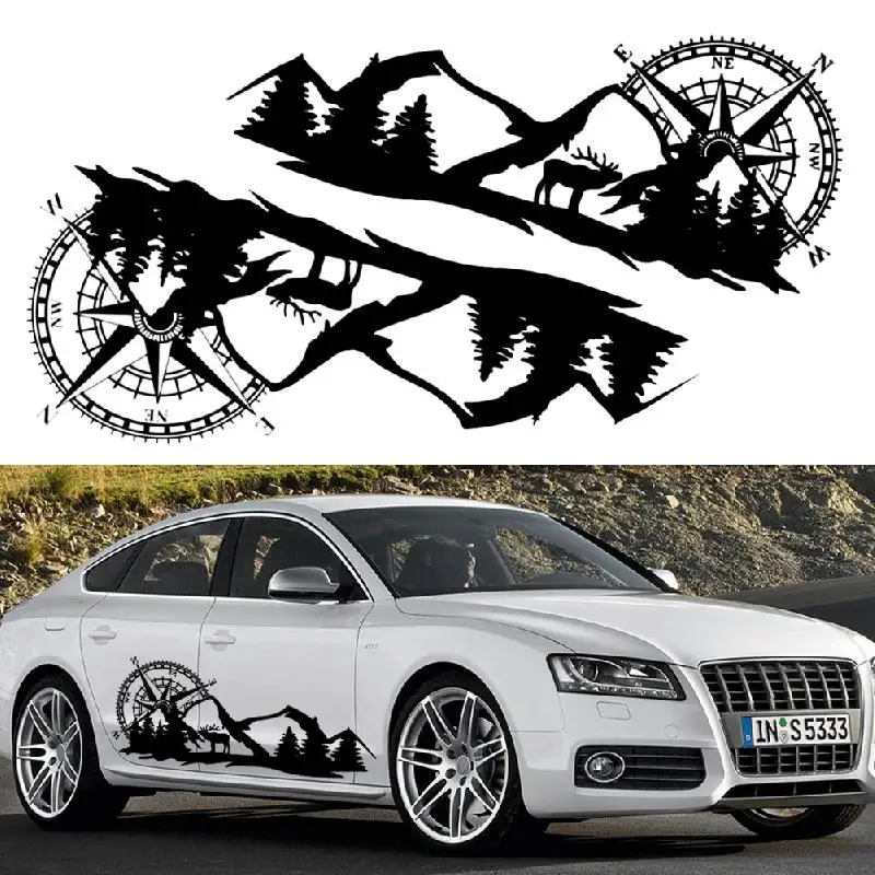 Large Car Decals Compass Tree Mountain Deer PVC Stickers Vinyl Graphic Waterproof SUV RV Styling Decoration Exterior Accessories
Large Car Decals Compass Tree Mountain Deer PVC Stickers Vinyl Graphic Waterproof SUV RV Styling Decoration Exterior Accessories