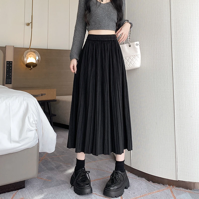 2024 Autumn Winter Women Fashion Solid Color Velvet Clothes Female High Waist Pleated Skirt Ladies Long A-line Skirts Q991
2024 Autumn Winter Women Fashion Solid Color Velvet Clothes Female High Waist Pleated Skirt Ladies Long A-line Skirts Q991