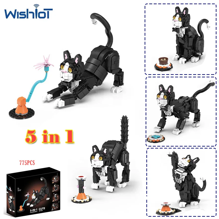 Simulated 5In1 Pet Cat Model Building Blocks Set Creative Educational Assembled Decorative Toys MOC Bricks Boys Birthday Gifts
Simulated 5In1 Pet Cat Model Building Blocks Set Creative Educational Assembled Decorative Toys MOC Bricks Boys Birthday Gifts