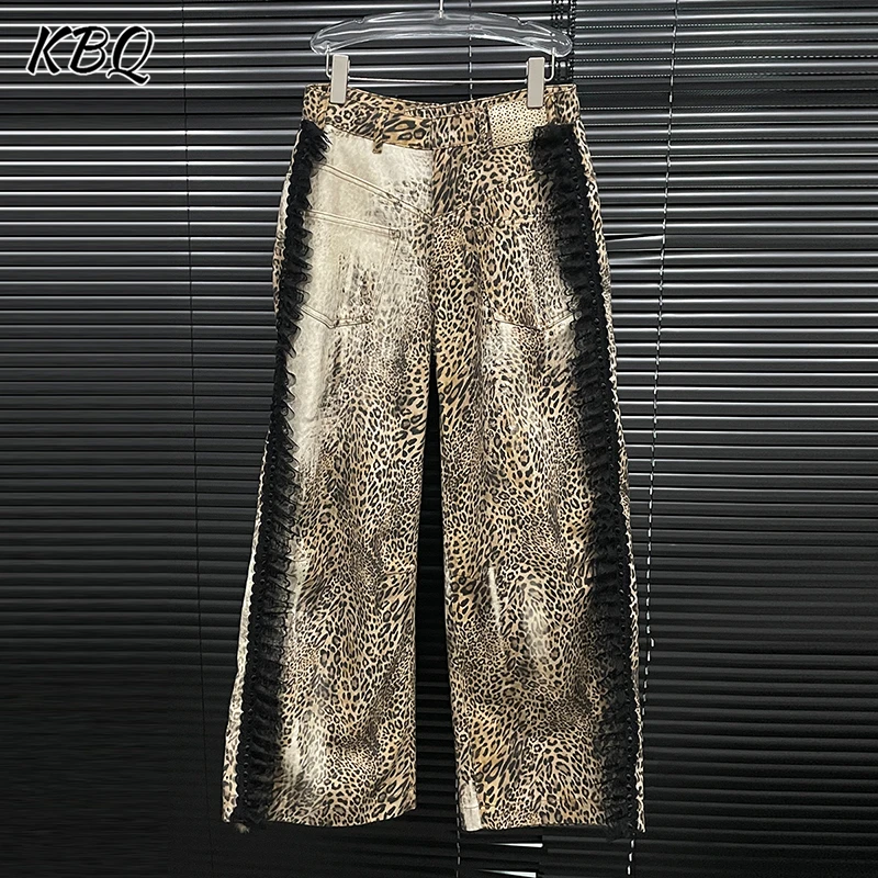 KBQ Hit Color Leopard Print Casual Pants For Women High Waist Patchwork Lace Design Sense Loose Long Trouser Female Fashion New
KBQ Hit Color Leopard Print Casual Pants For Women High Waist Patchwork Lace Design Sense Loose Long Trouser Female Fashion New