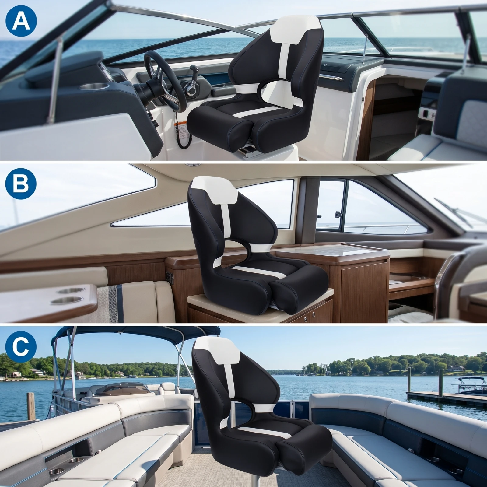 Boat Seat with Leg Support Waterproof High Back Boat Seat Sun-Resistant Weatherproof for Captains, Steering Station
Boat Seat with Leg Support Waterproof High Back Boat Seat Sun-Resistant Weatherproof for Captains, Steering Station