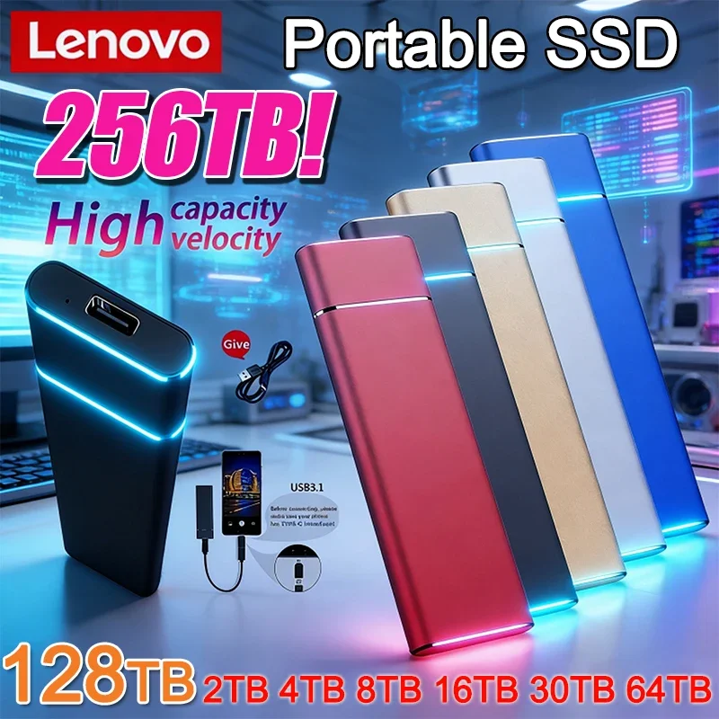 Внешний твердотельный накопитель Lenovo SSD 256 ТБ, высокоскоростной, 16 ТБ, 8 ТБ, 4 ТБ, 2 ТБ, портативный, с интерфейсом USB 3.0, мобильный жесткий диск
Внешний твердотельный накопитель Lenovo SSD 256 ТБ, высокоскоростной, 16 ТБ, 8 ТБ, 4 ТБ, 2 ТБ, портативный, с интерфейсом USB 3.0, мобильный жесткий диск