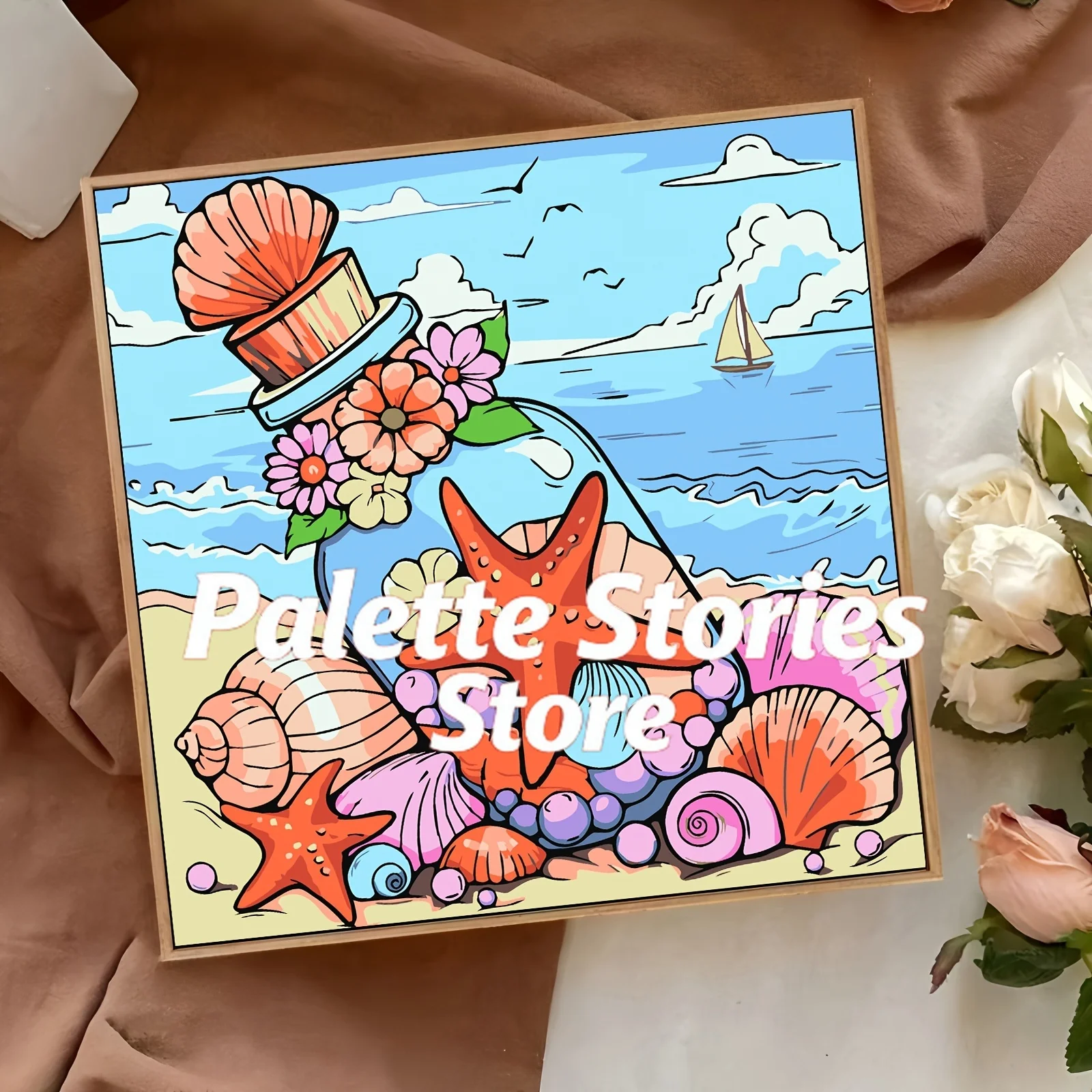 Frameless, 1 Set Digital Oil Painting DIY Kit - Ocean Drift Bottle with Shells and Flowers Theme, Includes Full Set of Tools, Ac
Frameless, 1 Set Digital Oil Painting DIY Kit - Ocean Drift Bottle with Shells and Flowers Theme, Includes Full Set of Tools, Ac