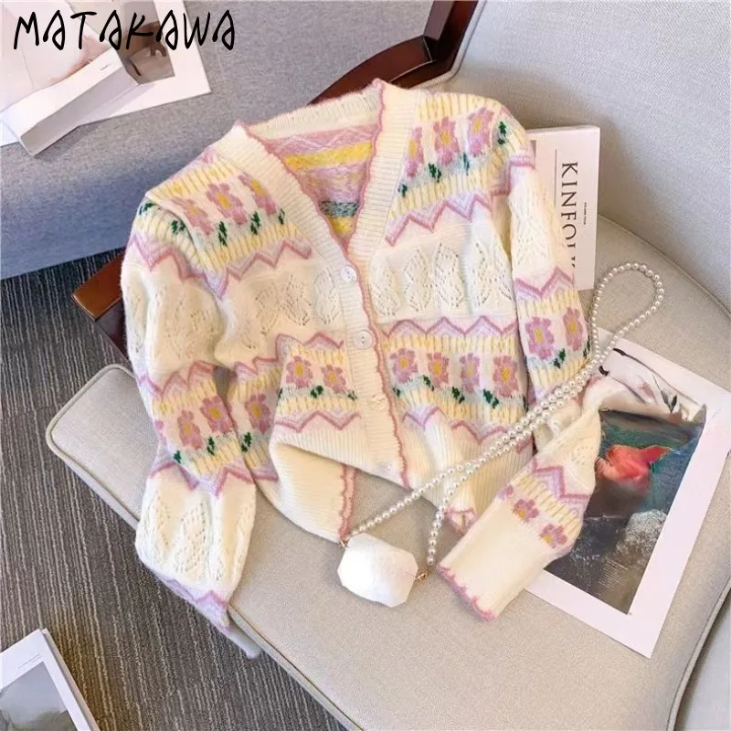 Милые кардиганы Matakawa с V-образным вырезом, весна-осень, корейская мода, простые элегантные женские свитера, винтажные тонкие повседневные женские свитера
Милые кардиганы Matakawa с V-образным вырезом, весна-осень, корейская мода, простые элегантные женские свитера, винтажные тонкие повседневные женские свитера