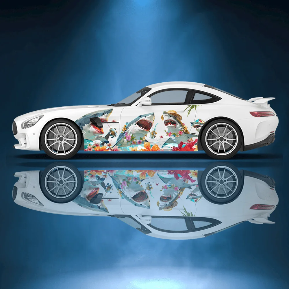 A Hawaiian-style Shark Printed Car Decals To Cover Scratches and Protect The Car Decals From Water. Car Vinyl Wraps
A Hawaiian-style Shark Printed Car Decals To Cover Scratches and Protect The Car Decals From Water. Car Vinyl Wraps