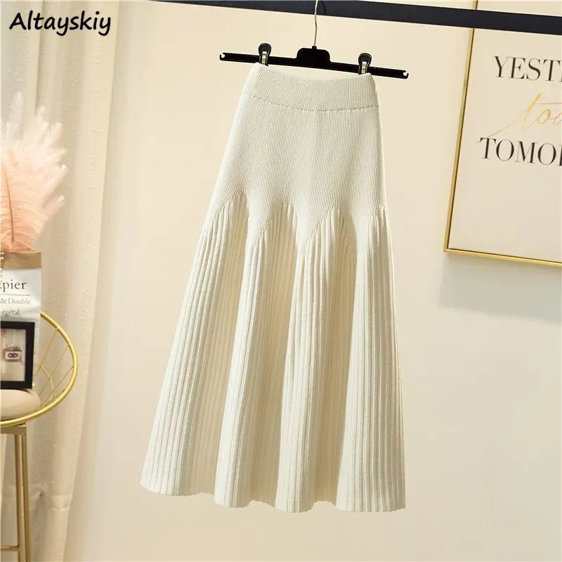 Skirts Women Autumn Chic A-line High Waist All-match Pleated Skirt Knitted Screw Thread Solid Colorful Fashion Elegant Casual BF
Skirts Women Autumn Chic A-line High Waist All-match Pleated Skirt Knitted Screw Thread Solid Colorful Fashion Elegant Casual BF