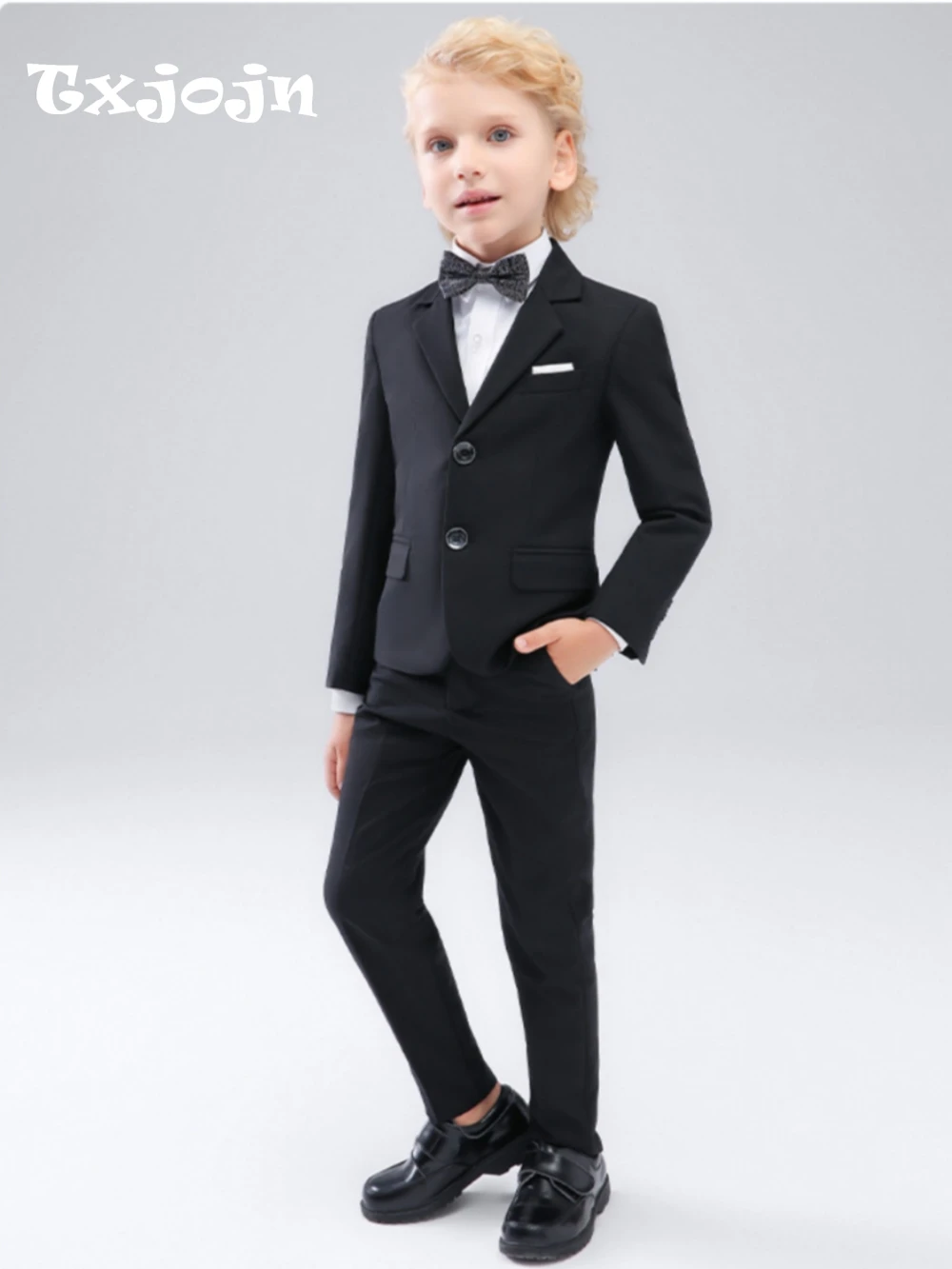 Txjojn Black Suit Set 3 Pieces Jacket Pants Bow-tie For Kids,Hot Sale Notched Lapel Boys Suits,Slim Fit Children's Tuxedo
Txjojn Black Suit Set 3 Pieces Jacket Pants Bow-tie For Kids,Hot Sale Notched Lapel Boys Suits,Slim Fit Children's Tuxedo