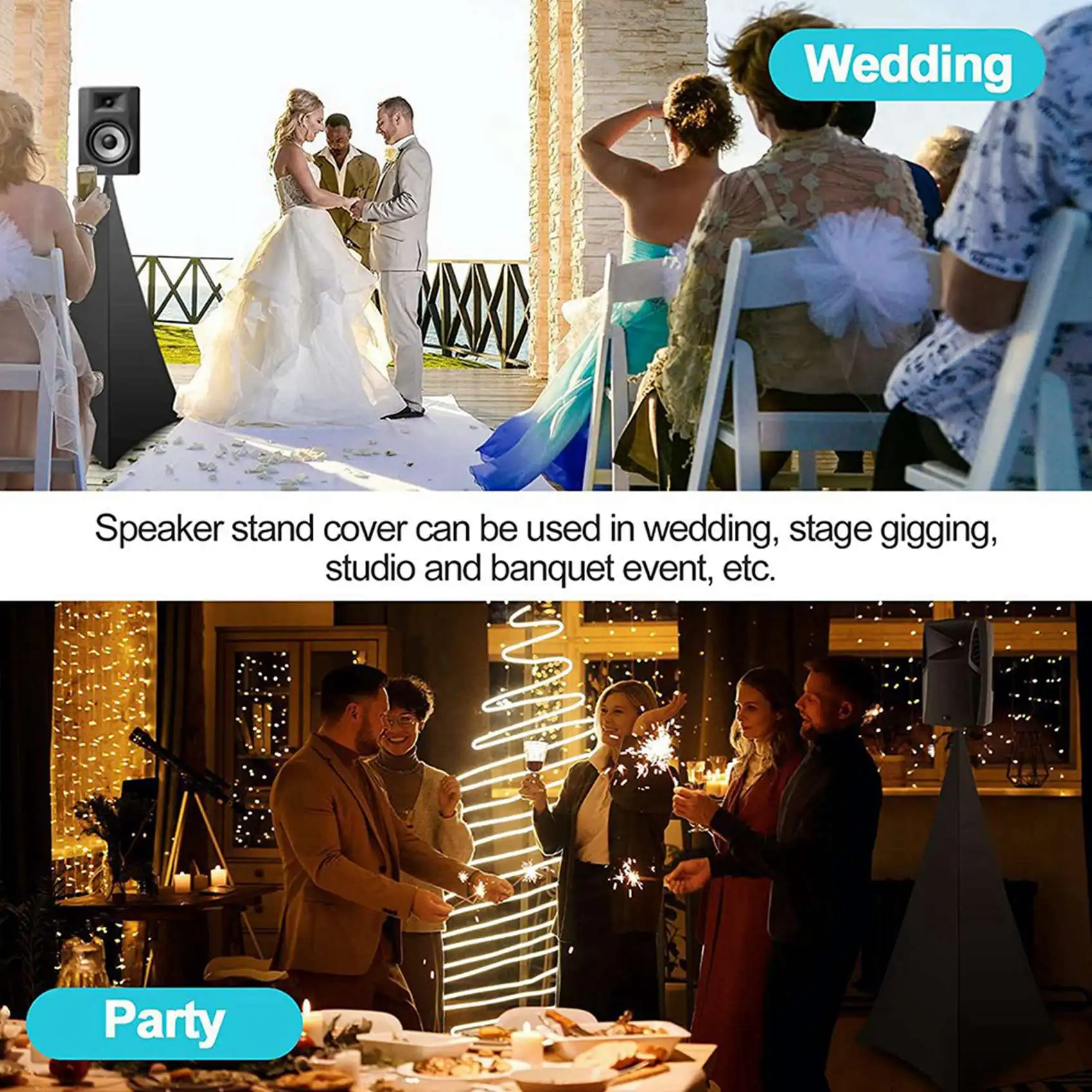 CJSD-2X Speaker Stand Cover, DJ Speaker Stand Tripod Scrim Skirt With Carry Bag, 360 Degree Black Cover For Wedding
CJSD-2X Speaker Stand Cover, DJ Speaker Stand Tripod Scrim Skirt With Carry Bag, 360 Degree Black Cover For Wedding