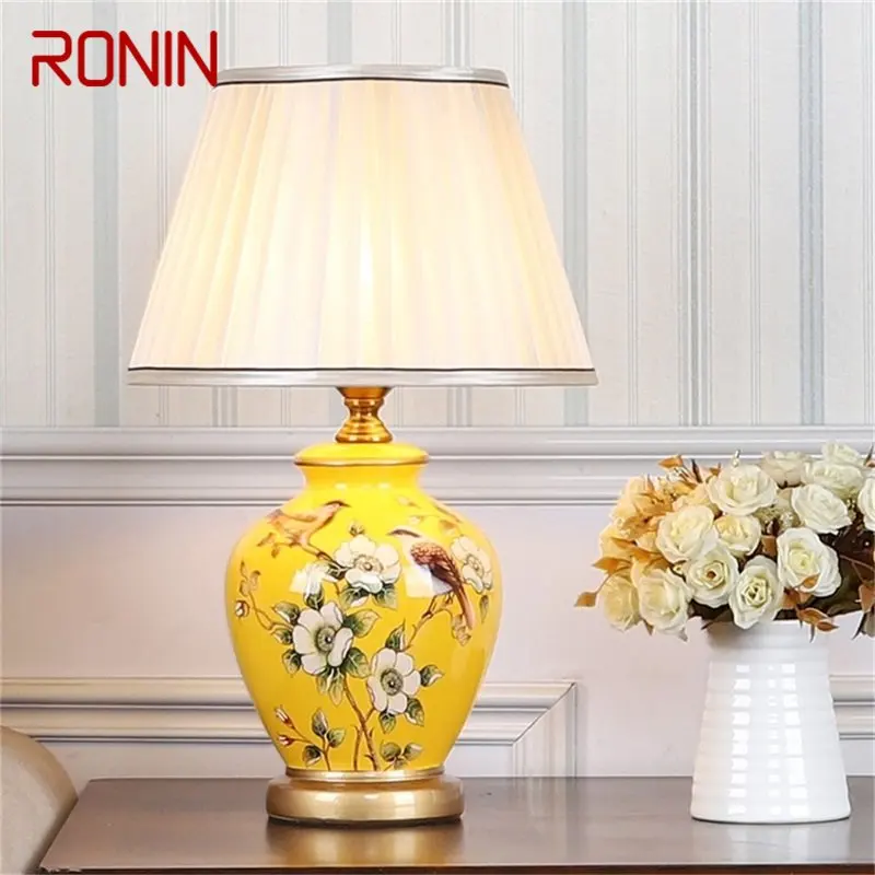 RONIN Ceramic Table Lamps Copper Modern Luxury Pattern Desk Light LED Besjdes For Home Bedroom
RONIN Ceramic Table Lamps Copper Modern Luxury Pattern Desk Light LED Besjdes For Home Bedroom