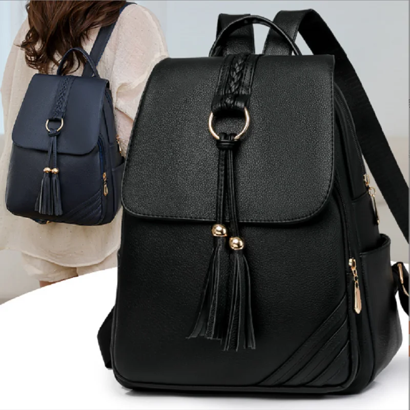 New Fashion Tassels Designer Leather Travel Backpacks Women's Large Capacity Shoulder Bags Totes School Bag Korean Backpack
New Fashion Tassels Designer Leather Travel Backpacks Women's Large Capacity Shoulder Bags Totes School Bag Korean Backpack
