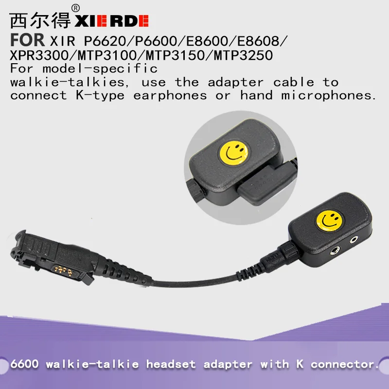 For Motorola XPR3000 XPR3300 3500e Mpt3150 P6600 E8600 E8608 DP2400 DP2600 Walkie Talkie Headphone adapter to K-head cable
For Motorola XPR3000 XPR3300 3500e Mpt3150 P6600 E8600 E8608 DP2400 DP2600 Walkie Talkie Headphone adapter to K-head cable