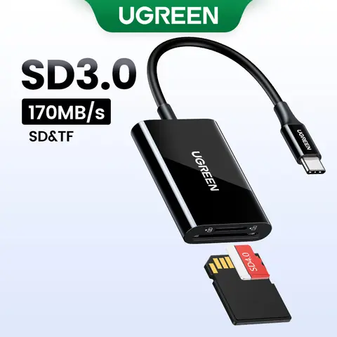UGREEN lecteur de carte 170 mo/s USB-C vers SD MicroSD TF adaptateur de carte mémoire pour ordinateur portable type-c OTG téléphone Macbook Windows MacOS