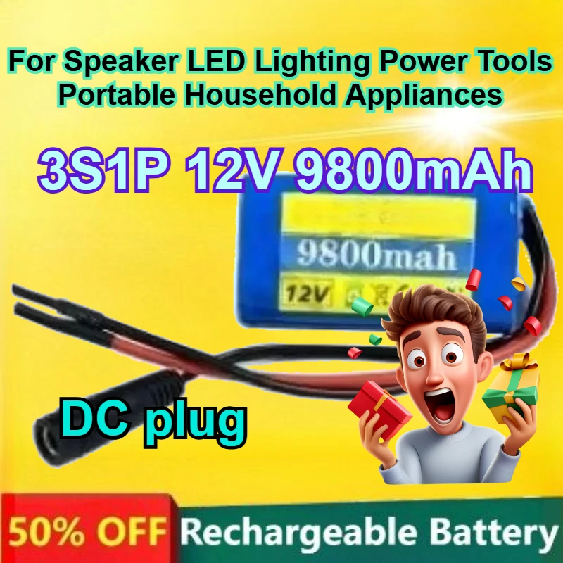 18650 3S1P 12V Lithium Battery for Speaker LED Lighting Power Tools Portable Household Appliances 9800mAh Rechargeable Battery
18650 3S1P 12V Lithium Battery for Speaker LED Lighting Power Tools Portable Household Appliances 9800mAh Rechargeable Battery
