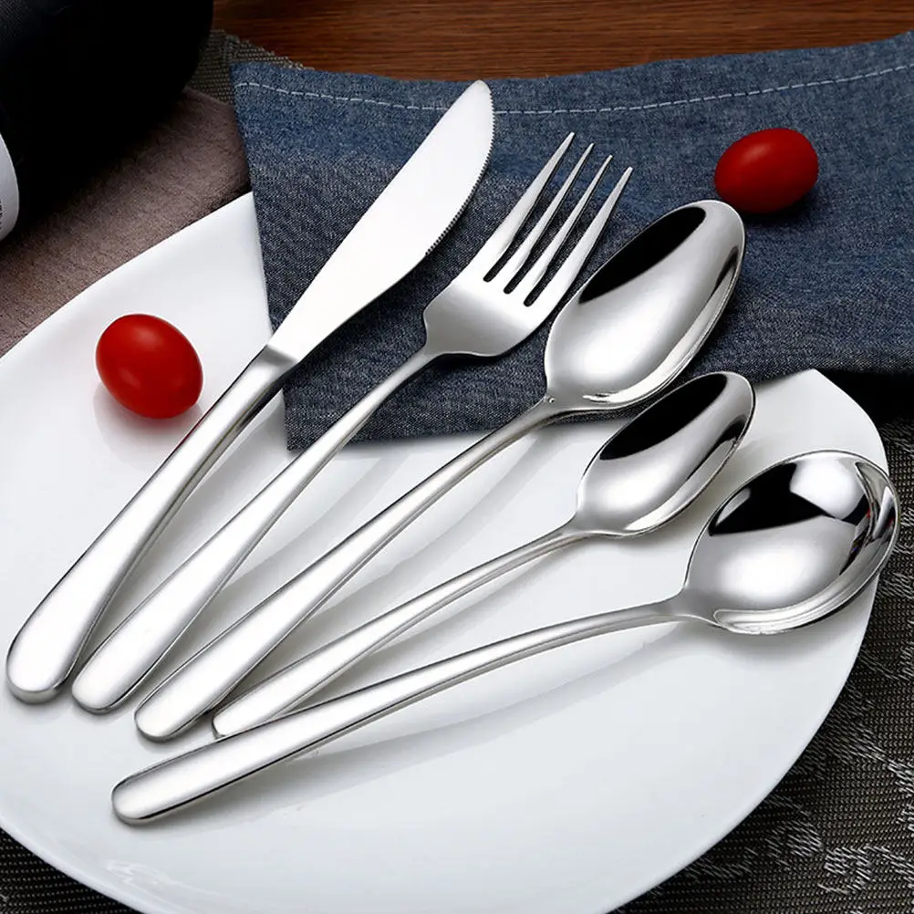 1Set Stainless Steel Dinnerware Set Western Cutlery Fork Spoon Kit Silver Flatware Set for Home Restaurant Use
1Set Stainless Steel Dinnerware Set Western Cutlery Fork Spoon Kit Silver Flatware Set for Home Restaurant Use