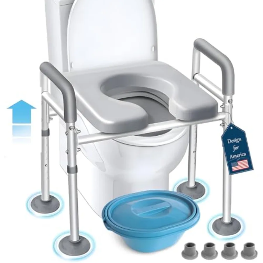 Toilet Seat Risers for Seniors Elongated, Raised Toilet Seat with Handles, Toilet Safety Frames and Rails for Elderly and Handi
Toilet Seat Risers for Seniors Elongated, Raised Toilet Seat with Handles, Toilet Safety Frames and Rails for Elderly and Handi