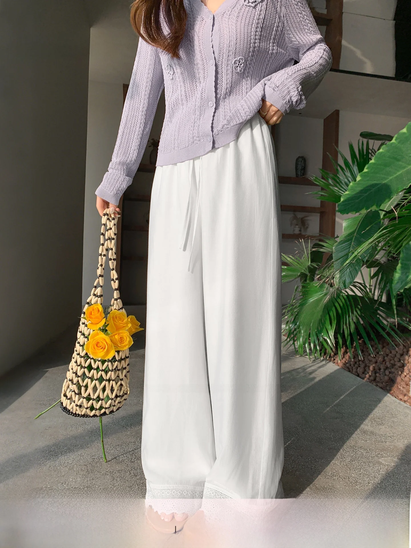 High Waist Lace Patchwork Wide Leg Casual Pants Women's Summer New Style Slimming Pants Comfortable Elastic Waistband
High Waist Lace Patchwork Wide Leg Casual Pants Women's Summer New Style Slimming Pants Comfortable Elastic Waistband