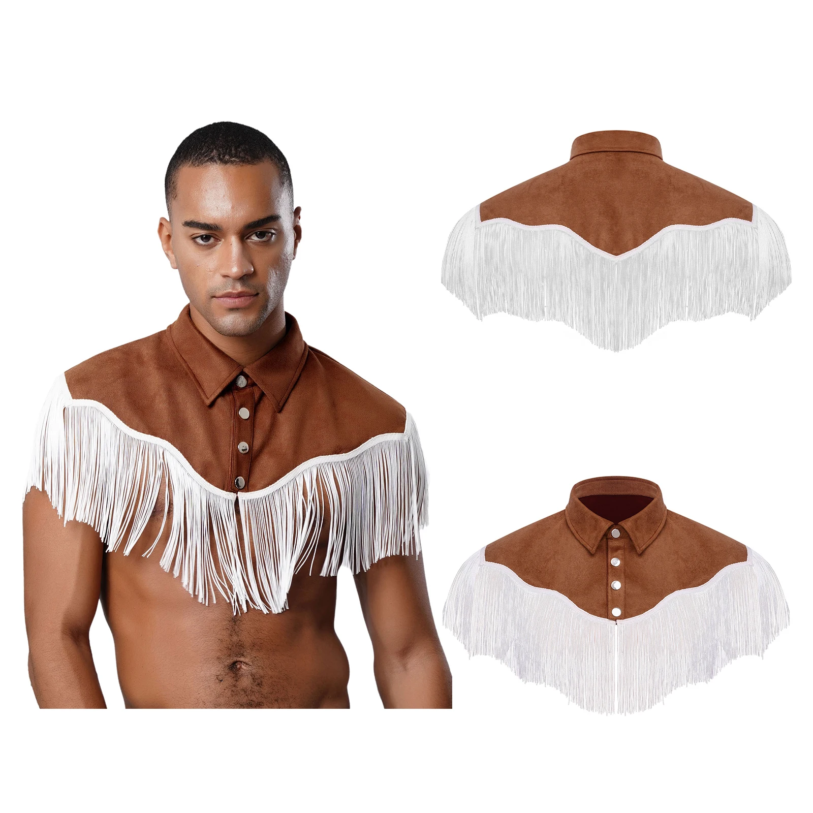 Men's Halloween Carnival Cowboy Cosplay Tassel Cropped Vest Fringe Vintage Shoulder Shawl for Cowboy Hippie Stage Shows Outfits
Men's Halloween Carnival Cowboy Cosplay Tassel Cropped Vest Fringe Vintage Shoulder Shawl for Cowboy Hippie Stage Shows Outfits