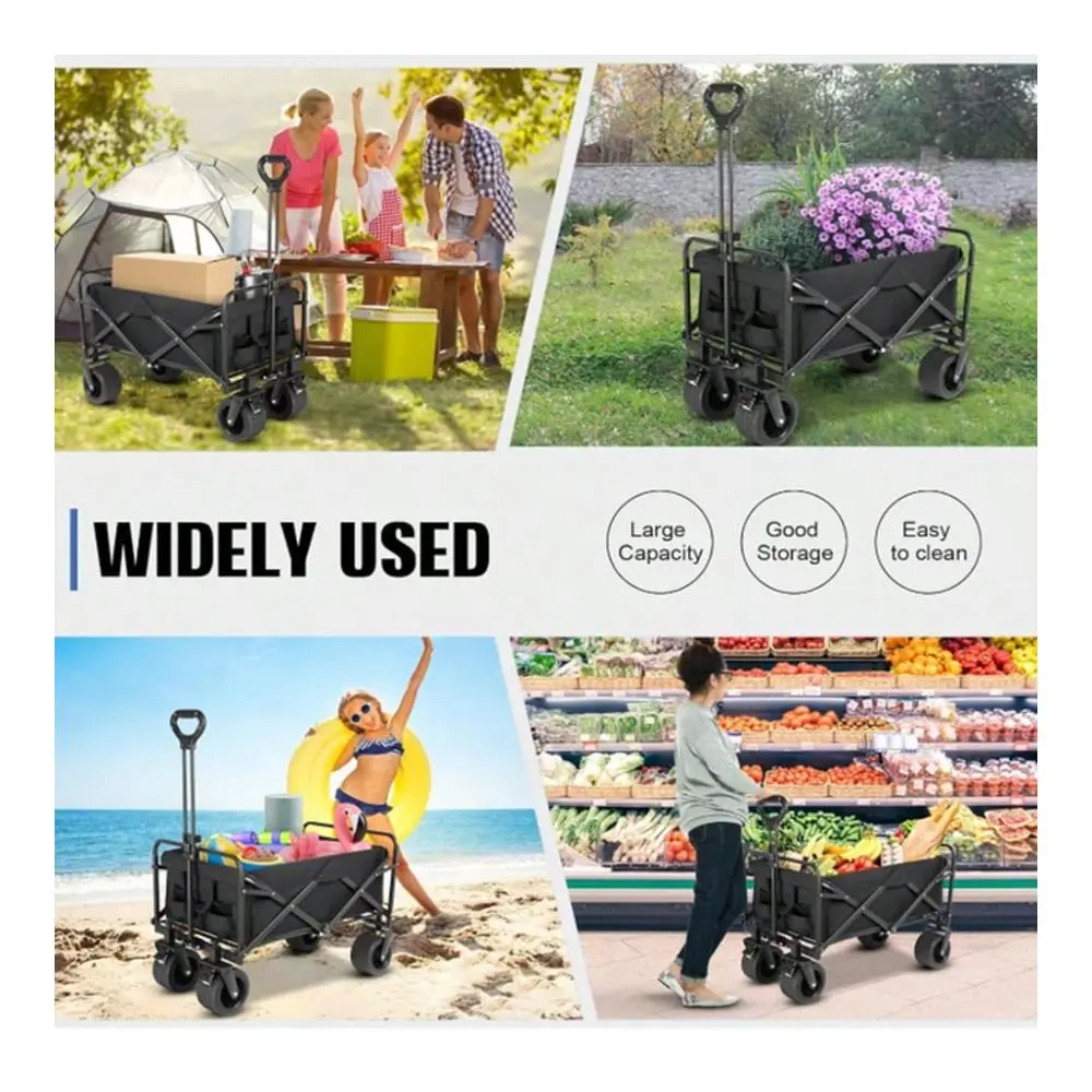 Folding Garden Cart With Brake, Outdoor Camping Wagon With 360 Degree Swivel 8 OffRoad Wheels And Adjustable Handle, 350lbs Wei
Folding Garden Cart With Brake, Outdoor Camping Wagon With 360 Degree Swivel 8 OffRoad Wheels And Adjustable Handle, 350lbs Wei