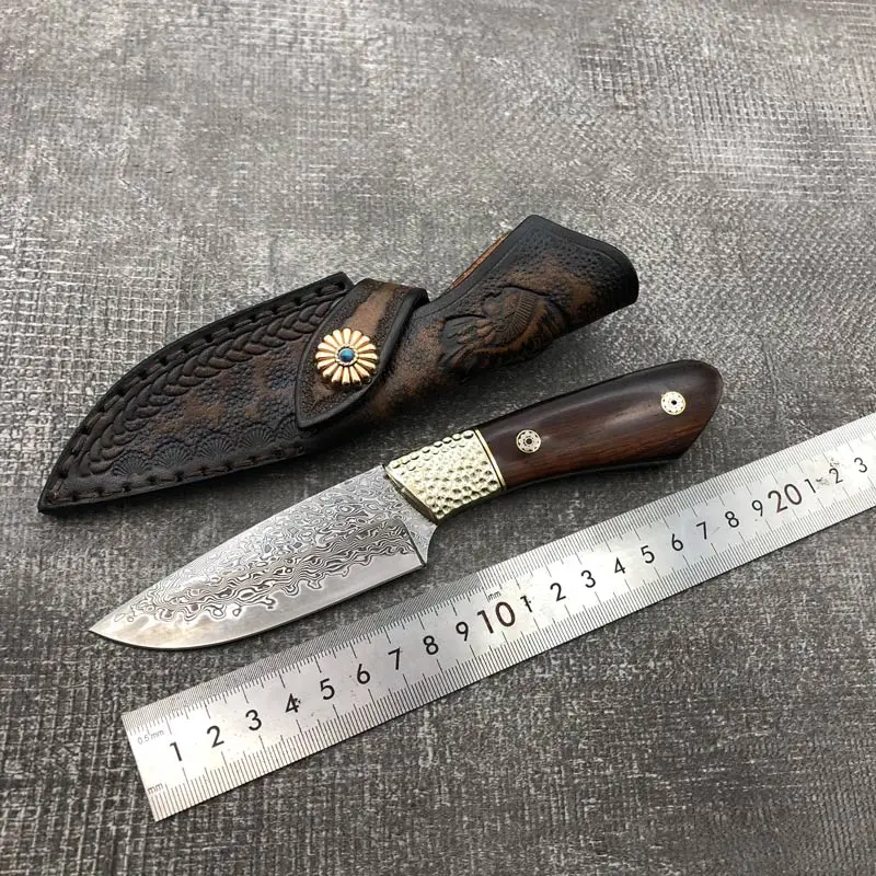 Damascus Fixed Knife Handmade With Leather Sheath Camping Outdoor Hunting Cutter Utility EDC self defense tool Pocket Knives
Damascus Fixed Knife Handmade With Leather Sheath Camping Outdoor Hunting Cutter Utility EDC self defense tool Pocket Knives