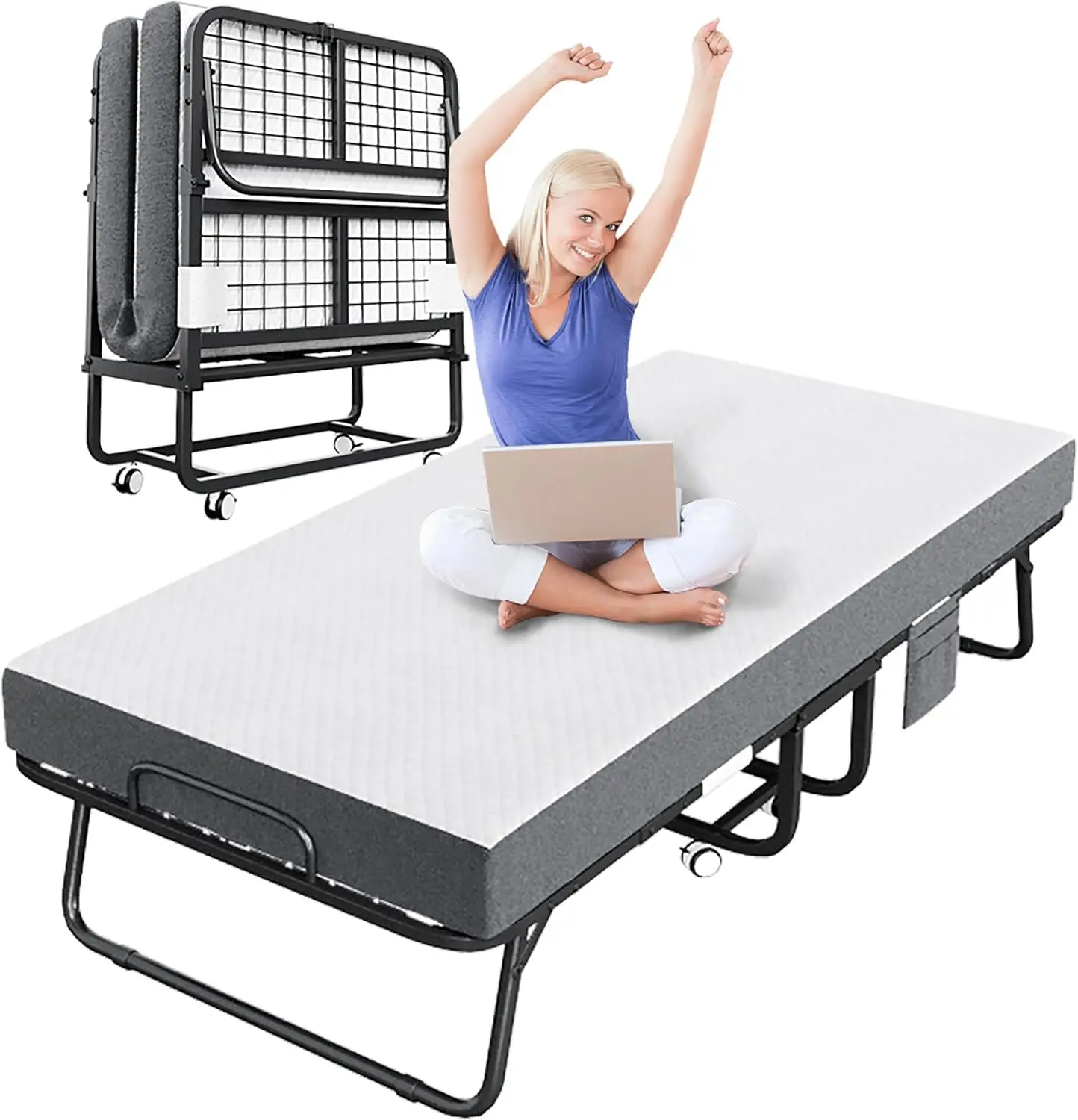 Folding Bed With 5 Inch Memory Foam Mattress Portable Rollaway Bed For Adults On Wheels
Folding Bed With 5 Inch Memory Foam Mattress Portable Rollaway Bed For Adults On Wheels