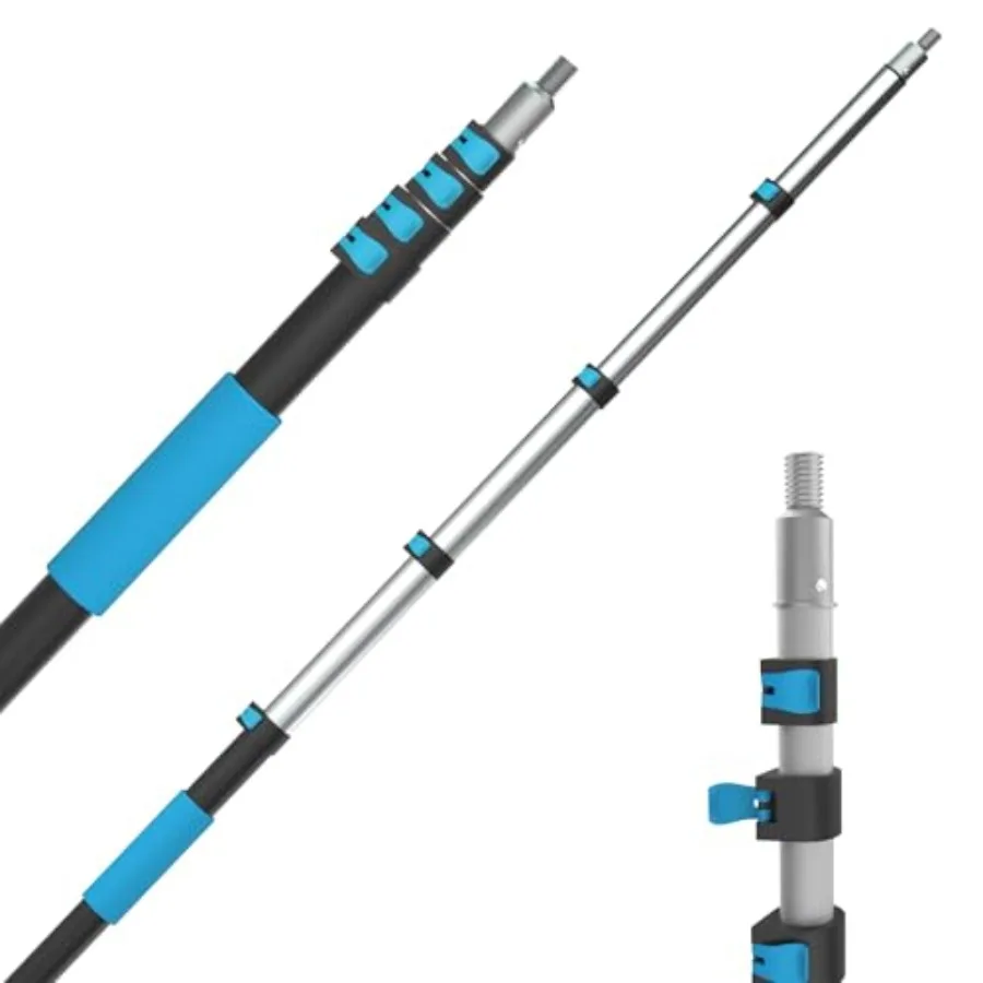 Telescopic Extension Pole 5-20FT Paint Roller Extension Pole with Flip-Lock Design Aluminum Alloy Threaded Head for Painting Cl
Telescopic Extension Pole 5-20FT Paint Roller Extension Pole with Flip-Lock Design Aluminum Alloy Threaded Head for Painting Cl
