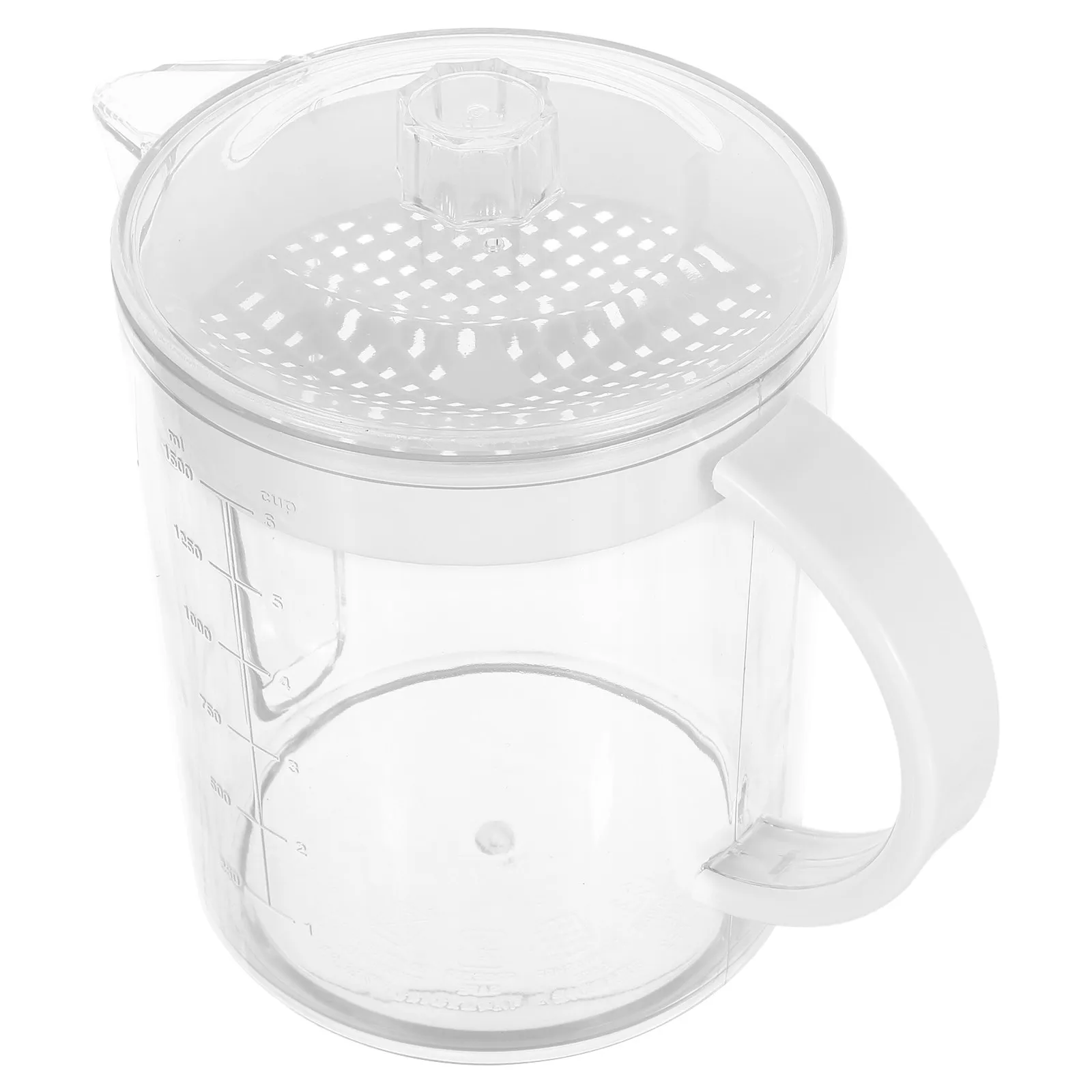 1Pcs Grease Separator 1500Ml Grease Separating Cup with Strainer Filter Measuring Cup Kitchen Tool for Home Restaurant Cooking
1Pcs Grease Separator 1500Ml Grease Separating Cup with Strainer Filter Measuring Cup Kitchen Tool for Home Restaurant Cooking