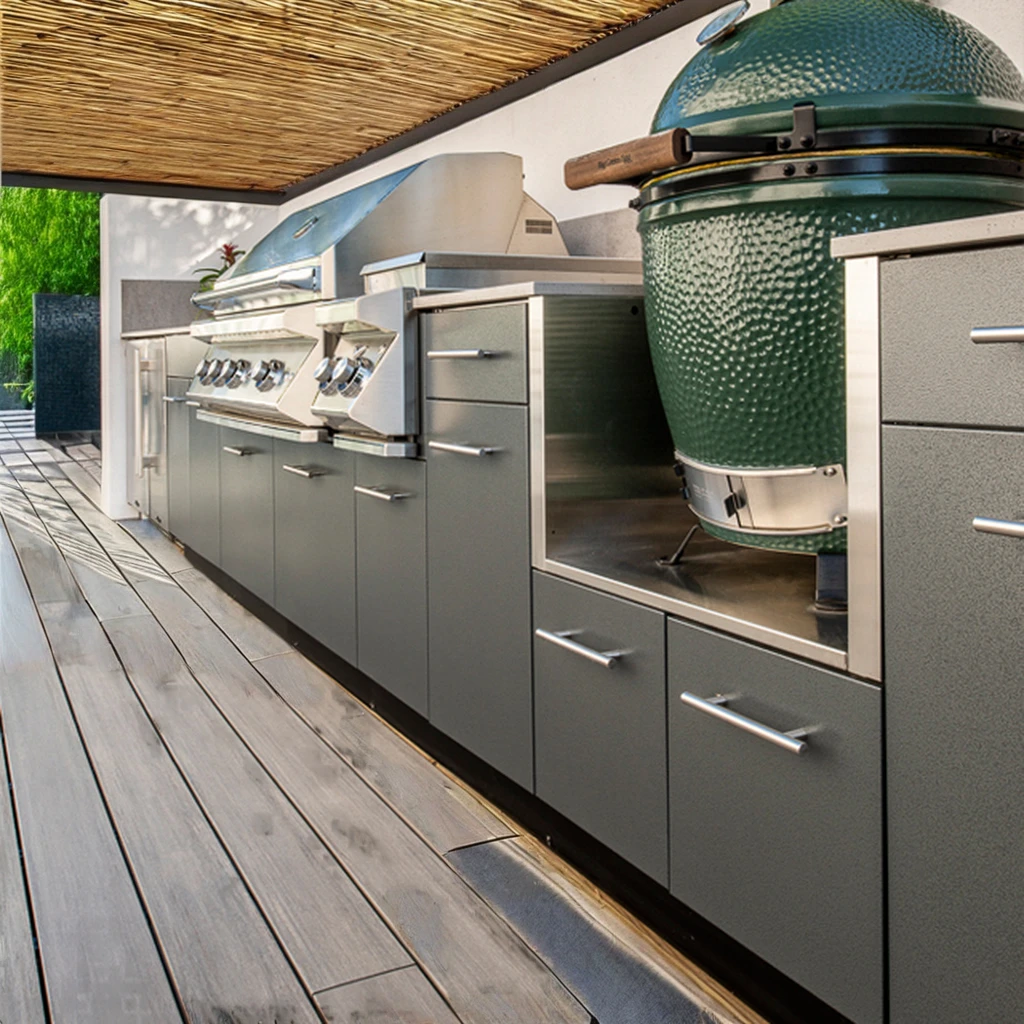 Modern waterproof stainless steel kitchen cabinet outdoor kitchen barbecue grill SUS 304 barbecue cabinet outdoor sink
Modern waterproof stainless steel kitchen cabinet outdoor kitchen barbecue grill SUS 304 barbecue cabinet outdoor sink