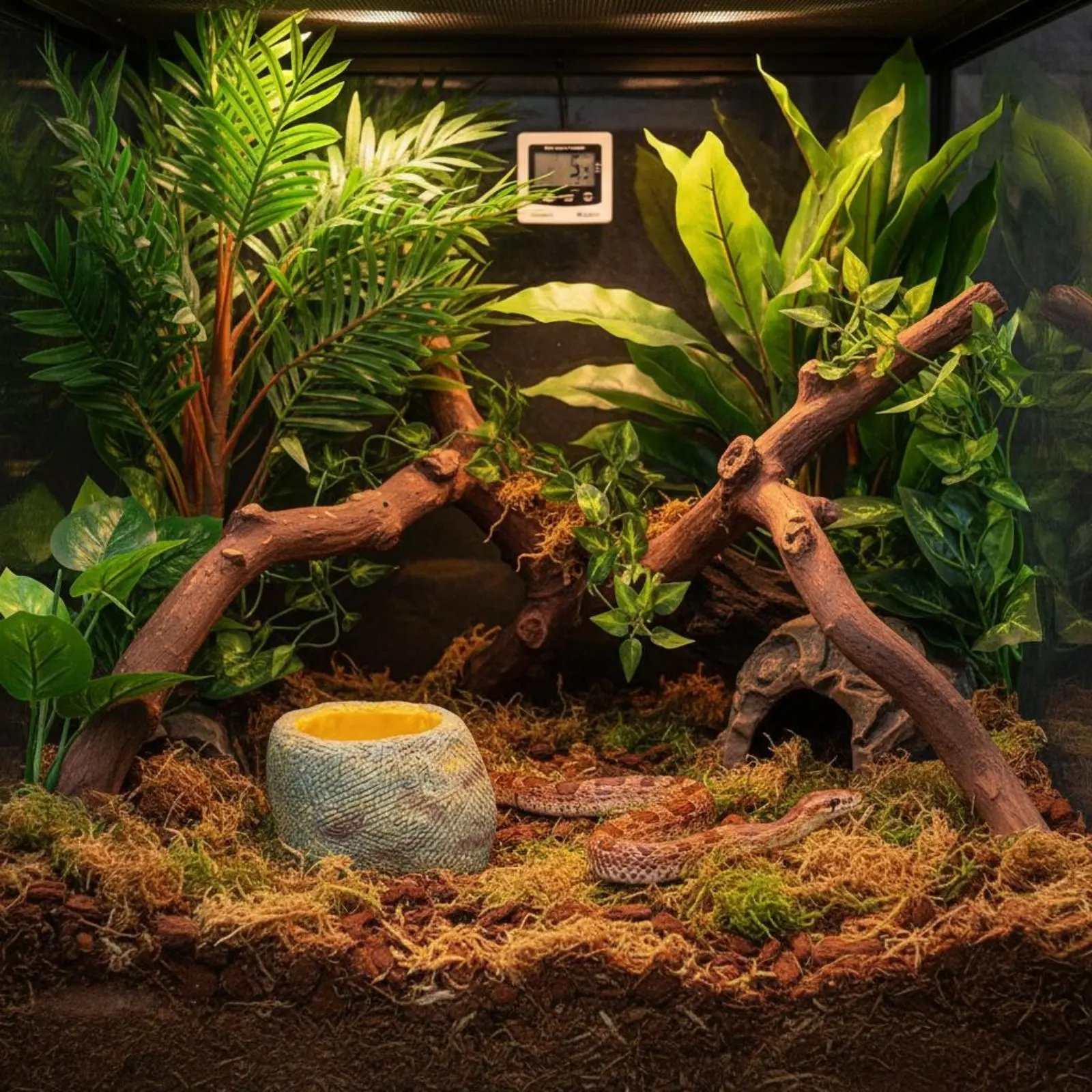 Snake Soaking Tub Naturalistic Design Reptile Water Bowl Resin Rock Water Bowl Easy to Clean Terrarium Accessory for Vivariums
Snake Soaking Tub Naturalistic Design Reptile Water Bowl Resin Rock Water Bowl Easy to Clean Terrarium Accessory for Vivariums