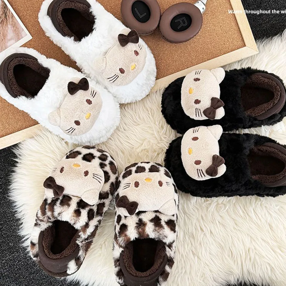 Hello Kitty Women's Winter Slippers Anti Slip Warm Home Shoes Cute Cartoon Soft Thick Bottom Leopard Pattern Cotton Slippers
Hello Kitty Women's Winter Slippers Anti Slip Warm Home Shoes Cute Cartoon Soft Thick Bottom Leopard Pattern Cotton Slippers