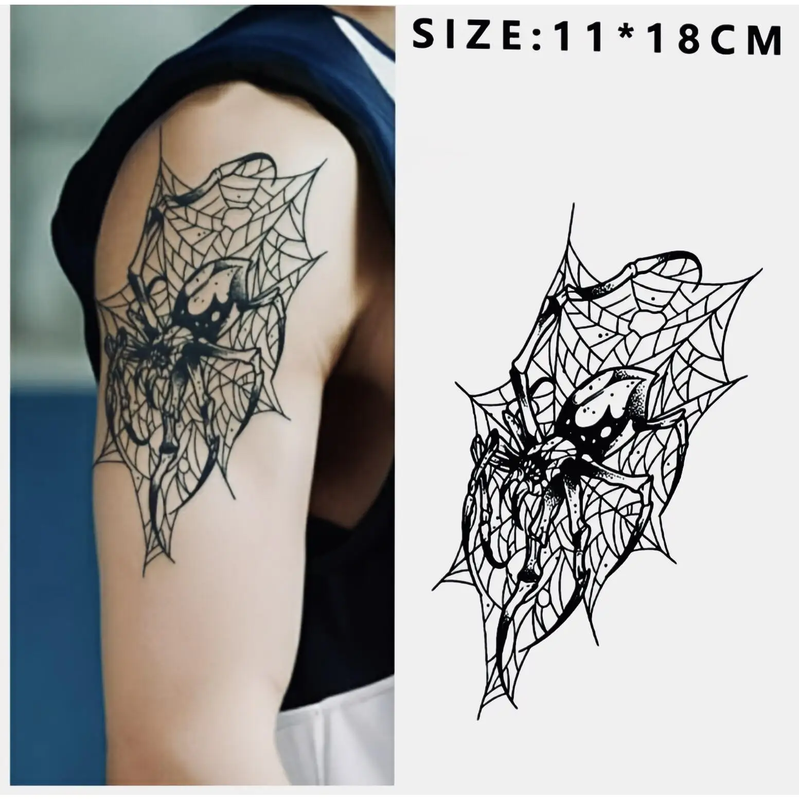Web-Weaving Demon Spider Temporary Tattoos,Tattoo Stickers,Waterproof Long-Lasting 15 Days,Semi-Permanent Fake Tattoo,body art
Web-Weaving Demon Spider Temporary Tattoos,Tattoo Stickers,Waterproof Long-Lasting 15 Days,Semi-Permanent Fake Tattoo,body art