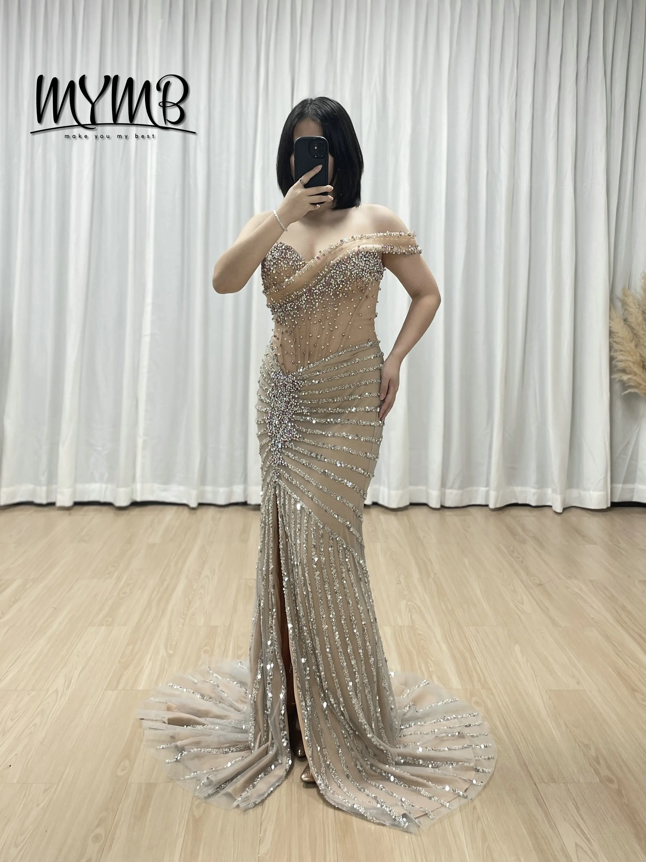 MYMB Glamorous Sheer Gown with Crystal and Sequin Details Sexy High Slit Dress Perfect for Formal Events and Red Carpet MB40396B
MYMB Glamorous Sheer Gown with Crystal and Sequin Details Sexy High Slit Dress Perfect for Formal Events and Red Carpet MB40396B