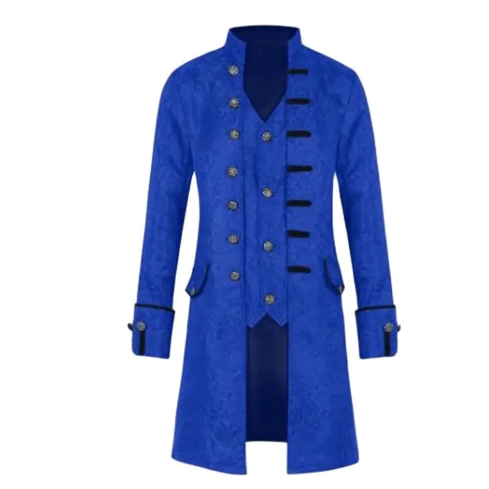 Fashion Steampunk Retro Overcoat Femen Uniform Stand Collar Coat Dress Up Tops European American Outerwear Men Coat Solid Color
Fashion Steampunk Retro Overcoat Femen Uniform Stand Collar Coat Dress Up Tops European American Outerwear Men Coat Solid Color