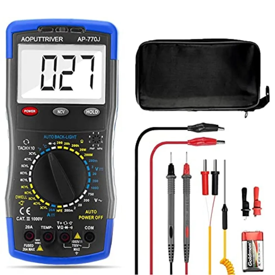 Digital Multimeter AP-770J Automotive Multimeter Engine Analyser Manual Ranging NCV Multi Tester Measure Voltage/Current/Resist
Digital Multimeter AP-770J Automotive Multimeter Engine Analyser Manual Ranging NCV Multi Tester Measure Voltage/Current/Resist
