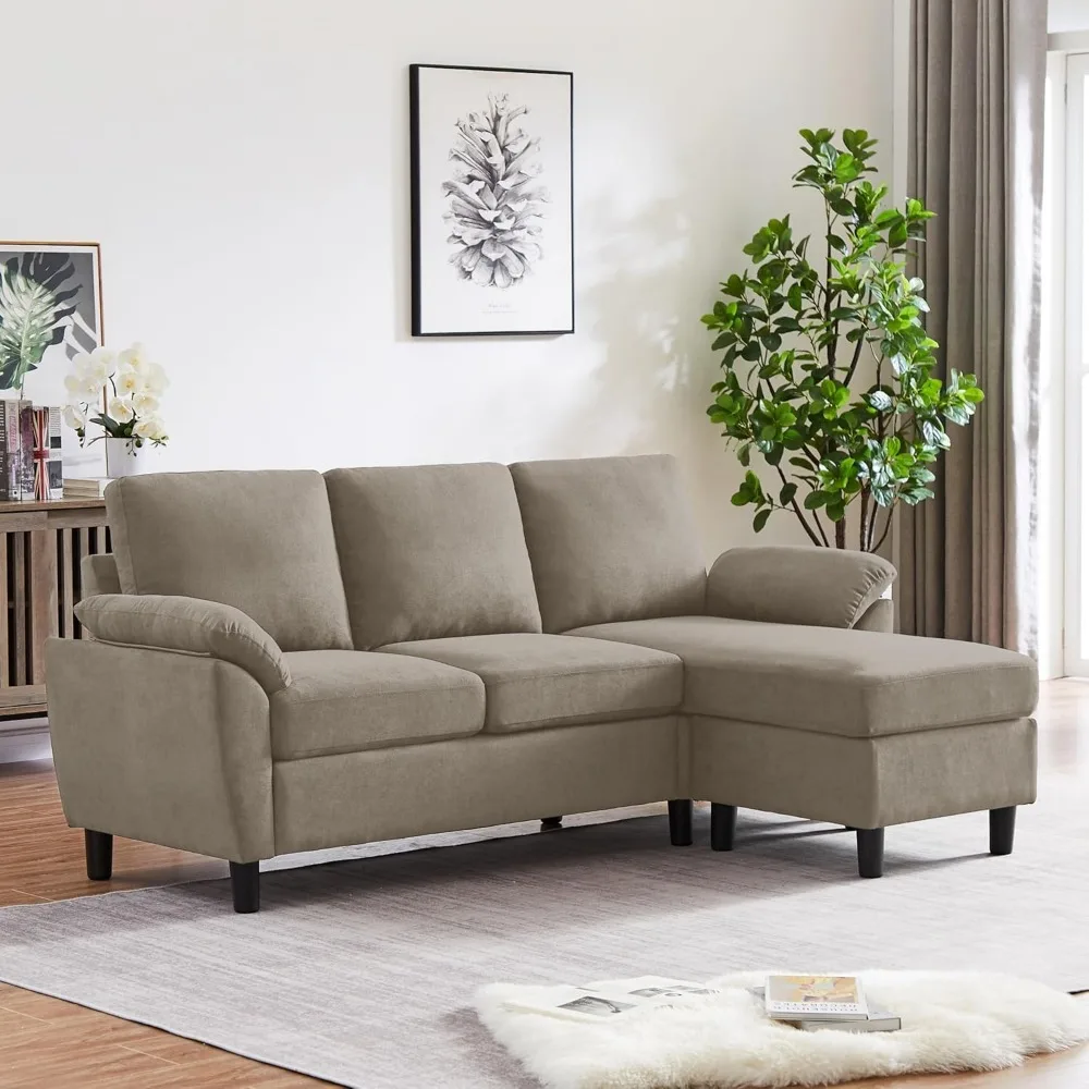 79" Convertible Sectional Sofa, Modern L Shaped 3 Seat Couch with Reversible Ottoman for Living Room (#Beige)
79" Convertible Sectional Sofa, Modern L Shaped 3 Seat Couch with Reversible Ottoman for Living Room (#Beige)